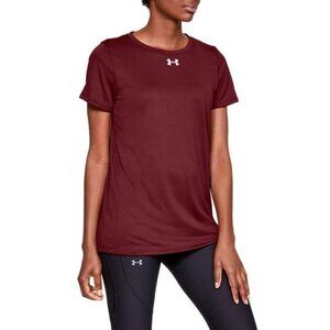 NWT Under Armour Women's Locker Tee Loose Red T-Shirt Size Medium Gym $30 H535